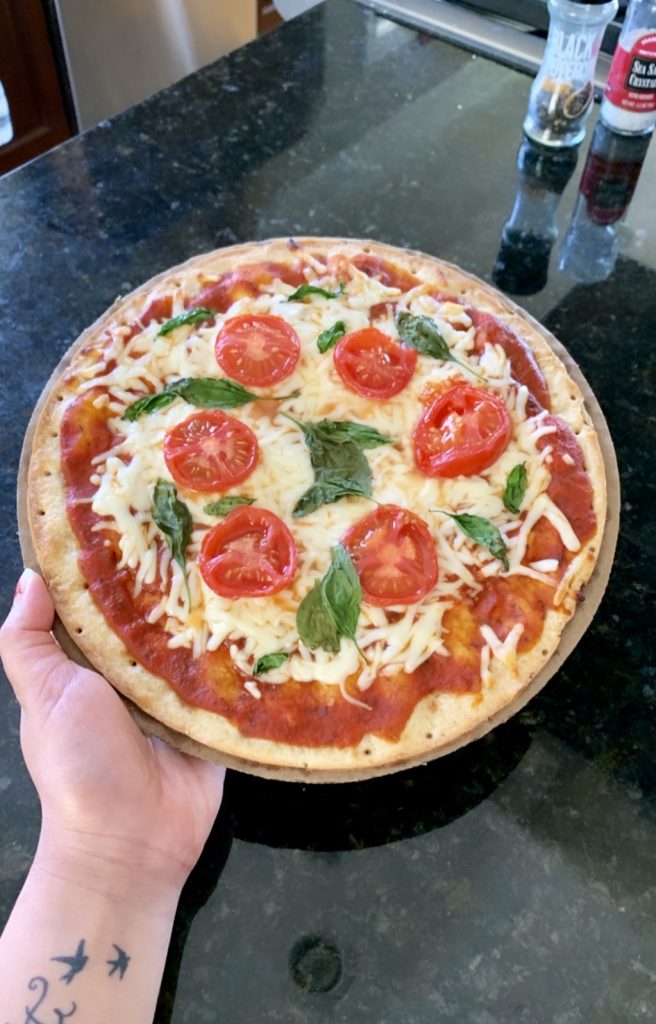 Caulipowered pizza by Vi margarita pizza