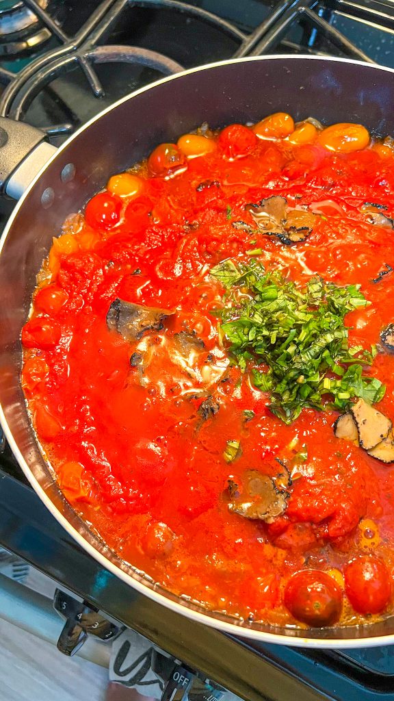 Hoang Vi Fessenden Truffle Porcini Tomato and Basil Pasta Recipe